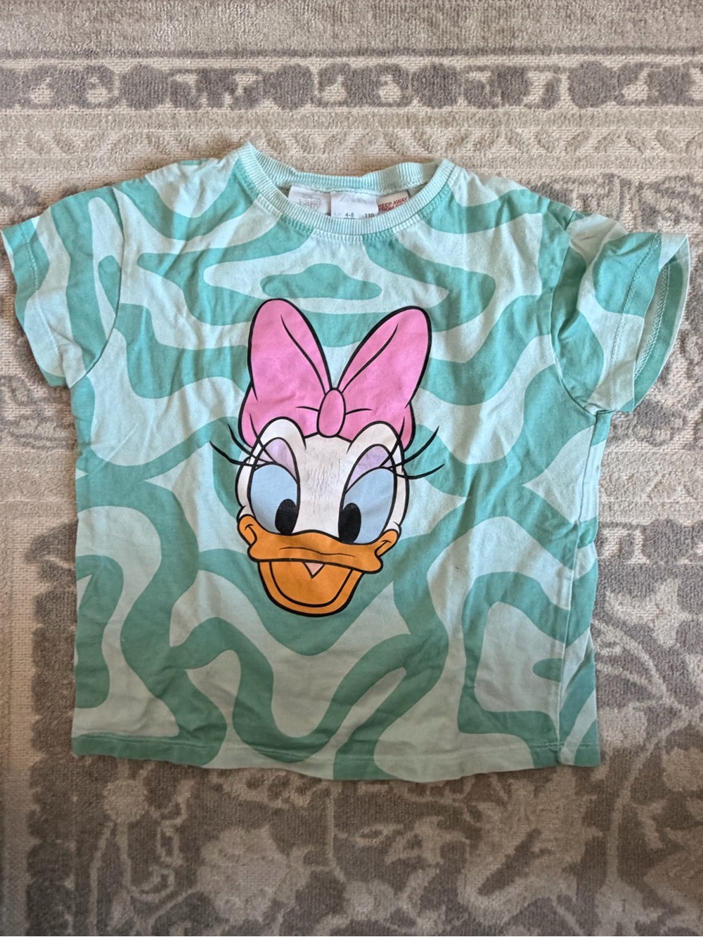 Zara Mint Green Daisy Duck Tee with Pink Bow